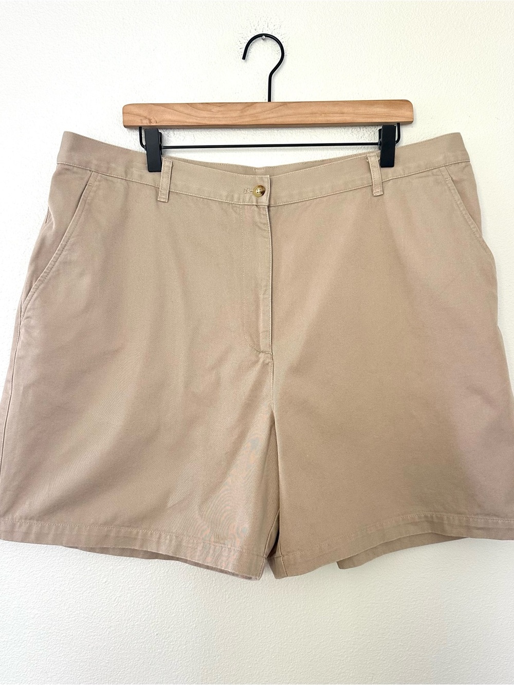 VTG 100% Cotton Lauren Ralph Lauren Plus Size 18W 39" Khaki Chino Shorts Preppy